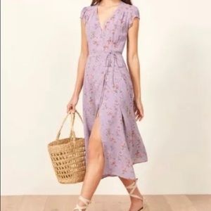 Reformation Carina purple floral dress